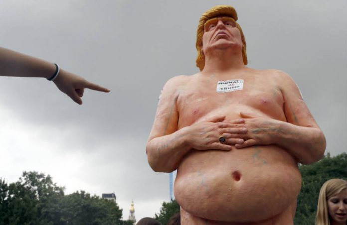 Indecline erects naked statues of Donald Trump across the US