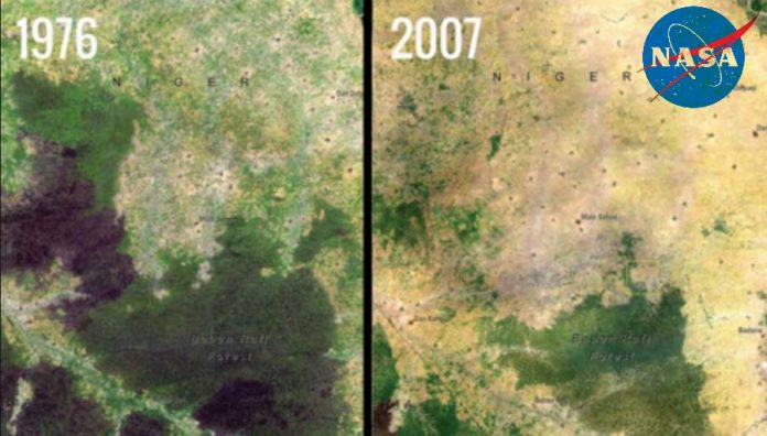 Baban Rafi Deforestation, Niger satellite image.