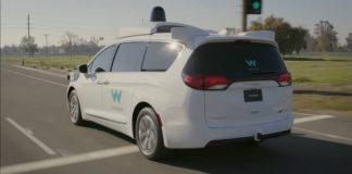 Waymo's Pacifica Minivan from the rear.