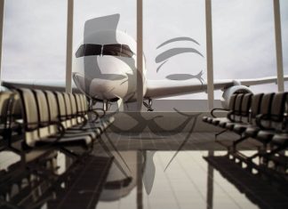Airport with Guy Fawkes mask
