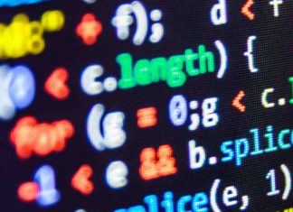 Screen with coding